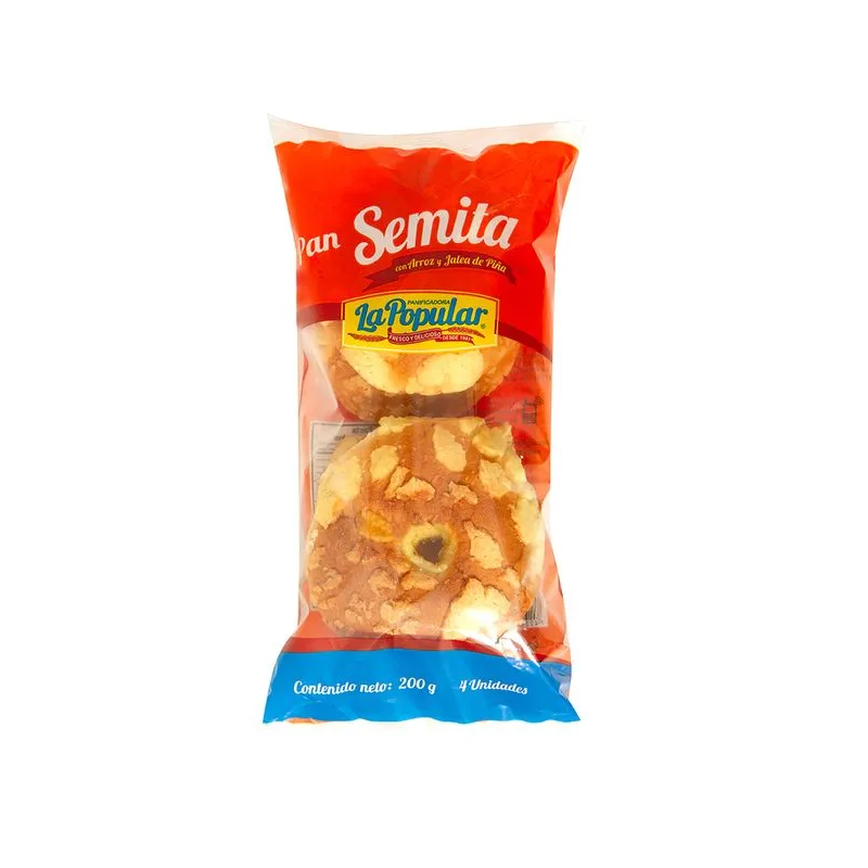 PAN SEMITA CON ARROZ 4 UNIDADES POPULAR